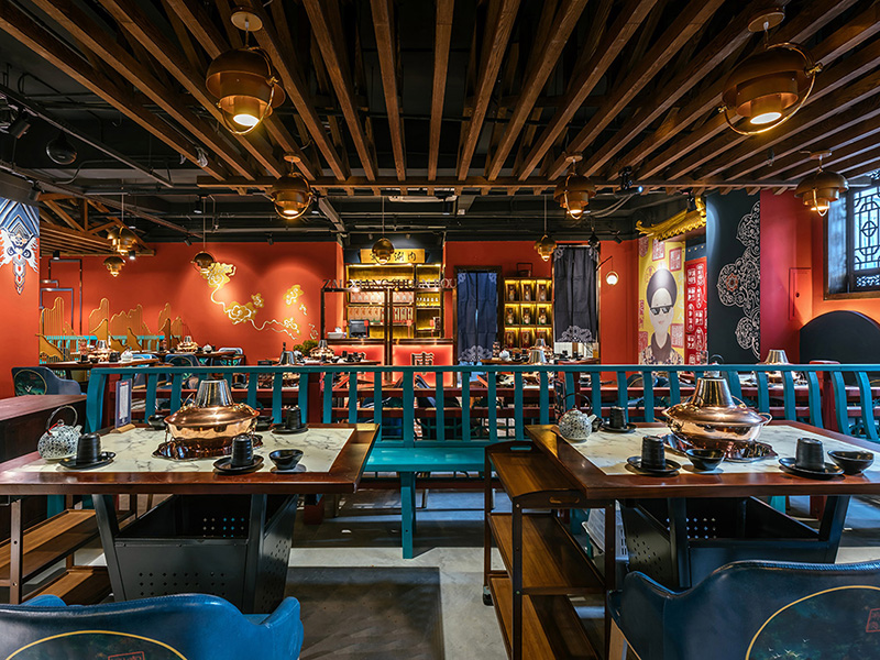 杭州500平中式火鍋店裝修設(shè)計(jì)案例