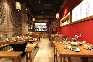 180方牛肉火鍋店裝修設(shè)計(jì)全景效果圖